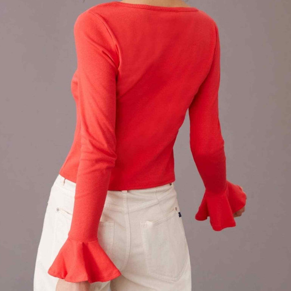 Anthropologie Flouncy Red Top - New - Size XL - Picture 4 of 5